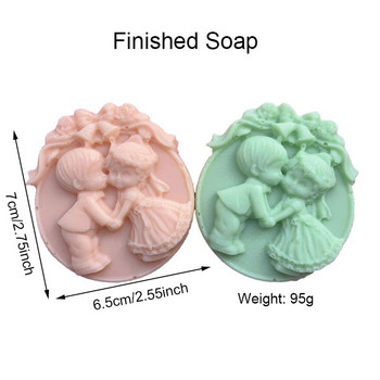 3D Craft Ръчно изработена Направи си сам силиконова форма за сапун Изработка на сапун 3D Angel кръгла форма за сапун Craft Flowers Баня Кухня Форма за сапун