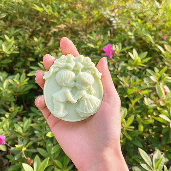 3D Craft Χειροποίητο DIY Σαπούνι Σαπουνιού σιλικόνης Φτιάχνοντας τρισδιάστατο στρογγυλό καλούπι σαπουνιού αγγέλου Καλούπι χειροτεχνίας λουλούδια μπάνιου φόρμα σαπουνιού κουζίνας