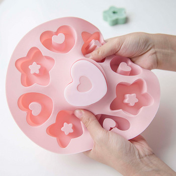 3D цвете Сърце Силиконова форма за сапун Направи си сам ръчно изработена форма за сапун желе пудинг Кухненски силиконови форми за печене