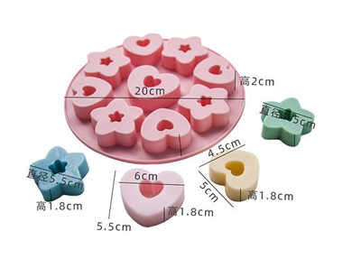 3D lille-südame silikoonseebivorm DIY käsitsi valmistatud seebitarretispudingivorm köögi küpsetussilikoonvormid