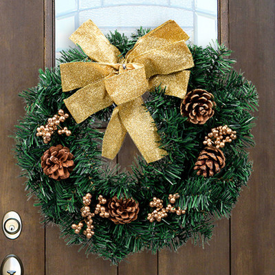 Kalėdinis rotango vainikas Pušis Natūralios šakos Uogos ir kankorėžiai Kalėdų vainiko reikmenys Namų durų apdaila Naujiesiems metams