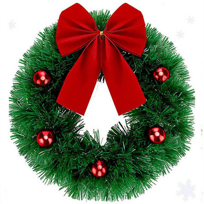 Kalėdinis rotango vainikas Pušis Natūralios šakos Uogos ir kankorėžiai Kalėdų vainiko reikmenys Namų durų apdaila Naujiesiems metams