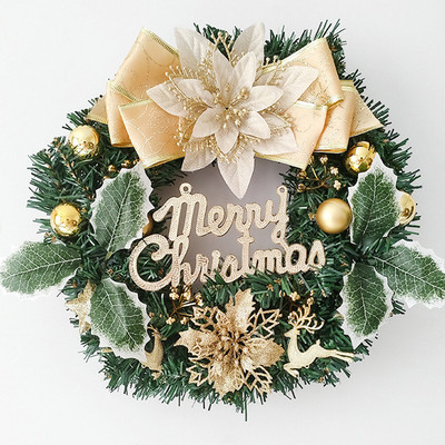 Kalėdinis rotango vainikas Pušis Natūralios šakos Uogos ir kankorėžiai Kalėdų vainiko reikmenys Namų durų apdaila Naujiesiems metams
