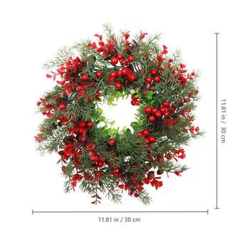 Στεφάνι πόρτα Χριστουγεννιάτικη γιρλάντα μούρο κόκκινο χειμωνιάτικο μπροστινό τεχνητό κλωνάρι Χριστουγεννιάτικο δέντρο σκάλα Κρεμάστρα μανδύα τζάκι Γιορτινή γιρλάντα