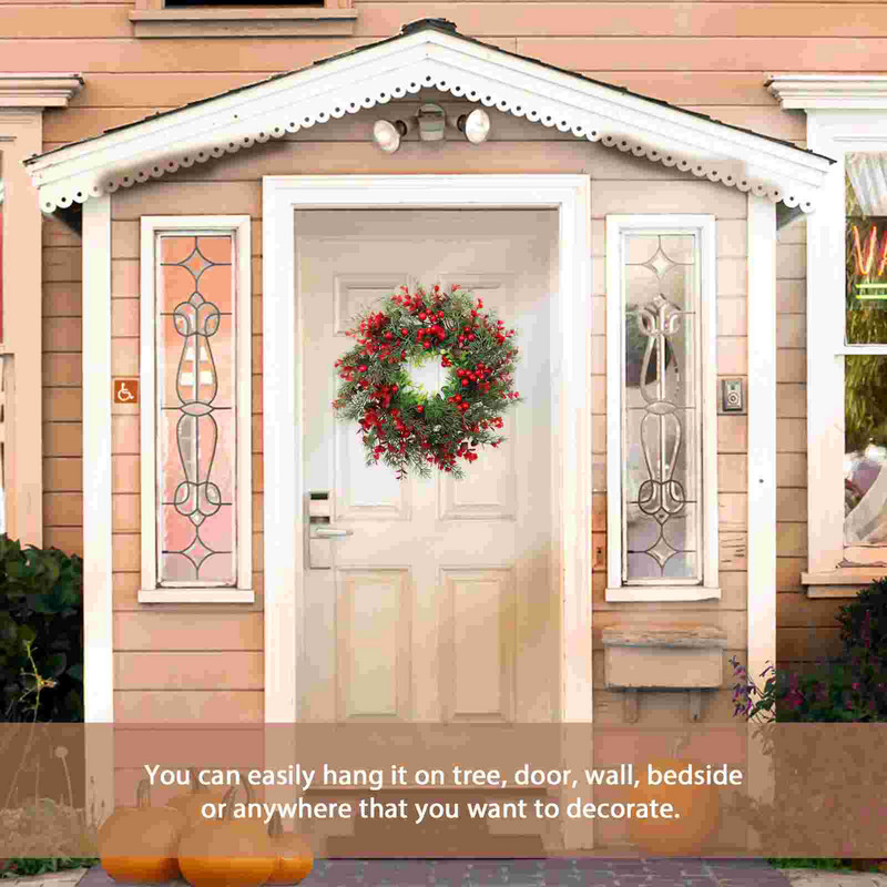 Vainikas Durys Kalėdų girlianda Uoga Raudona Žiemos Priekinė Dirbtinė Šakelė Kalėdų Medžio Laiptai Kabykla Mantija Židinys Atostogų girlianda
