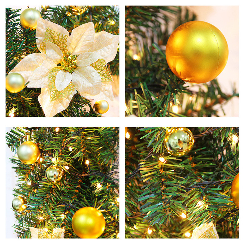 2,7 M Kalėdų LED rotango girlianda Dekoratyvinė dirbtinė gėlė pušies puošmena Kalėdų vakarėlis namų židinio durų laiptų dekoras