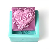 Forme 3D pătrate pentru săpun Love Heart Design Mold din silicon Forme pentru săpun Lumânări pentru săpun lucrat manual Artizanat Cadouri de nuntă Instrumente pentru decorarea torturilor