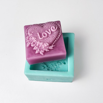 3D квадратни форми за сапун Love Heart Design Силиконова форма Форми за сапун Ръчно изработени сапунени свещи Занаяти Сватбени подаръци Инструменти за декориране на торти