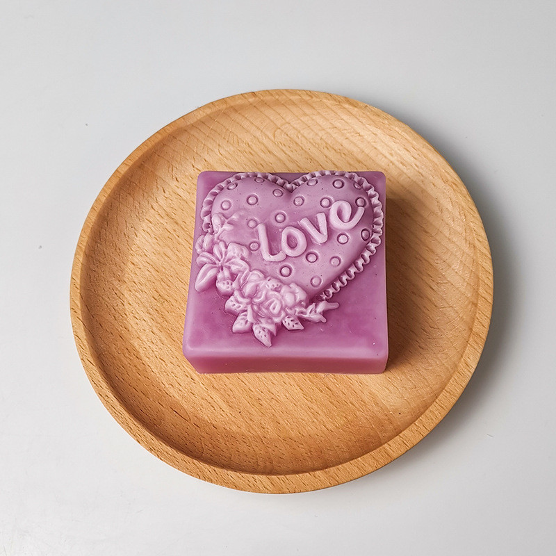 Forme 3D pătrate pentru săpun Love Heart Design Mold din silicon Forme pentru săpun Lumânări pentru săpun lucrat manual Artizanat Cadouri de nuntă Instrumente pentru decorarea torturilor