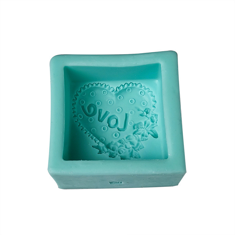 Forme 3D pătrate pentru săpun Love Heart Design Mold din silicon Forme pentru săpun Lumânări pentru săpun lucrat manual Artizanat Cadouri de nuntă Instrumente pentru decorarea torturilor