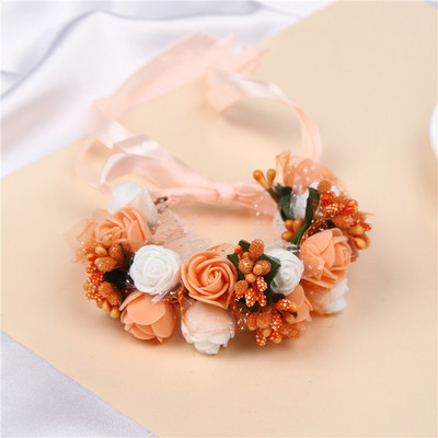 6 krāsu sieviešu pludmales galvas saite ar ziediem matiem, dāmu meiteņu līgavu boho ziedu galvas saite ar ziedu galvas vainagu Bohēmijas pludmales zieds