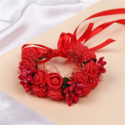 6 krāsu sieviešu pludmales galvas saite ar ziediem matiem, dāmu meiteņu līgavu boho ziedu galvas saite ar ziedu galvas vainagu Bohēmijas pludmales zieds