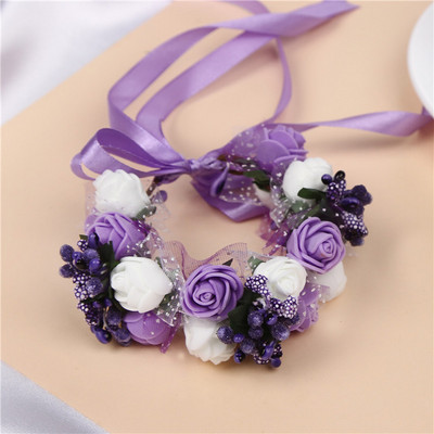 6 krāsu sieviešu pludmales galvas saite ar ziediem matiem, dāmu meiteņu līgavu boho ziedu galvas saite ar ziedu galvas vainagu Bohēmijas pludmales zieds
