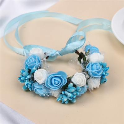 6 krāsu sieviešu pludmales galvas saite ar ziediem matiem, dāmu meiteņu līgavu boho ziedu galvas saite ar ziedu galvas vainagu Bohēmijas pludmales zieds