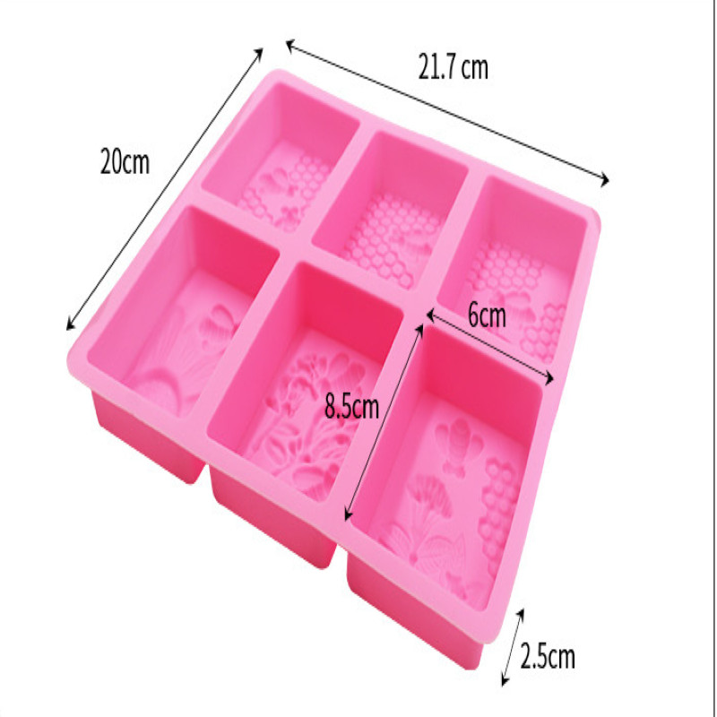 3D ristkülikukujulised mesilaste lillede kujuga silikoonist seebivorm DIY käsitsi valmistatud seebivormid seebi valmistamine kooki küünlavormid käsitööna kaunistus