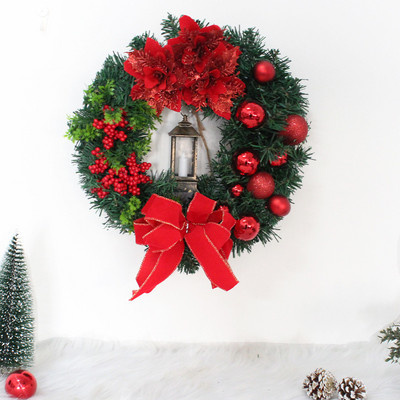 Ziemassvētku vainags ar Ziemassvētku priežu čiekuru priežu adatu Priecīgus Ziemassvētkus vītnes Rotājumi Rotājumi Noels Jaunais gads 2023 Navidad