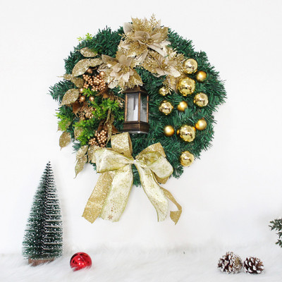 Ziemassvētku vainags ar Ziemassvētku priežu čiekuru priežu adatu Priecīgus Ziemassvētkus vītnes Rotājumi Rotājumi Noels Jaunais gads 2023 Navidad