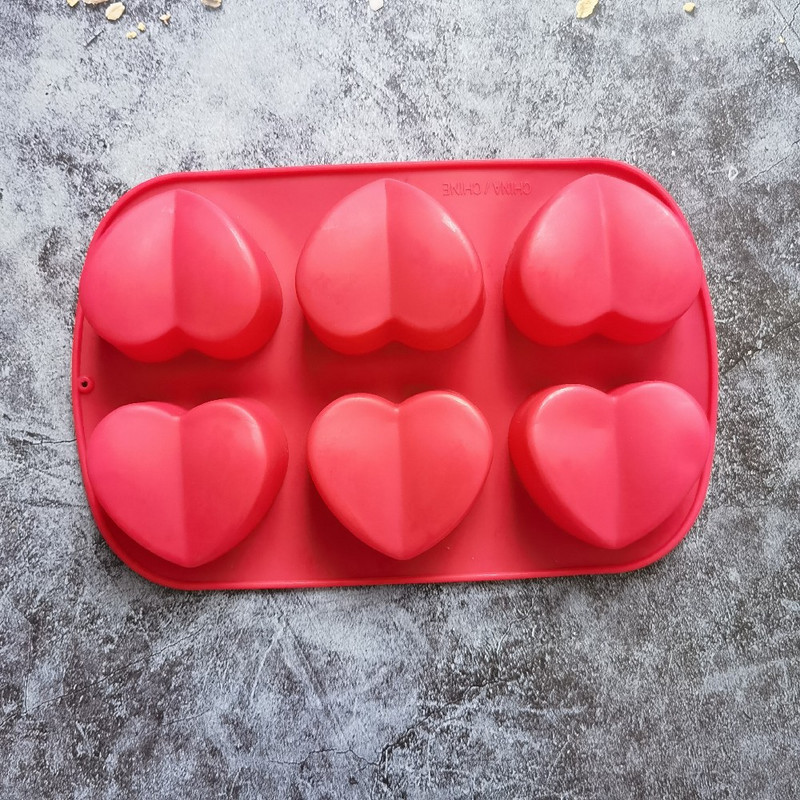 6 õõnsust sõbrapäeva süda silikoonseebivorm DIY armastusseebi valmistamine šokolaadi küpsetamine küünlavorm kingitused käsitöötarbed kodukaunistus