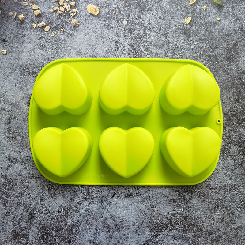 6 õõnsust sõbrapäeva süda silikoonseebivorm DIY armastusseebi valmistamine šokolaadi küpsetamine küünlavorm kingitused käsitöötarbed kodukaunistus