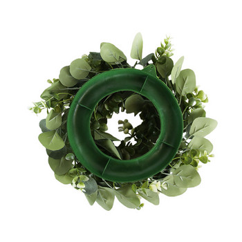 Πράσινο στεφάνι ευκαλύπτου Τεχνητό στεφάνι με φύλλα ευκάλυπτου Άνοιξη καλοκαιρινό στεφάνι πρασίνου για μπροστινή πόρτα στον κήπο Εξωτερική διακόσμηση