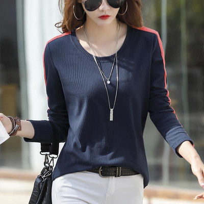 Casual γυναικεία μπλούζα με οβάλ λαιμόκοψη - πολλά χρώματα