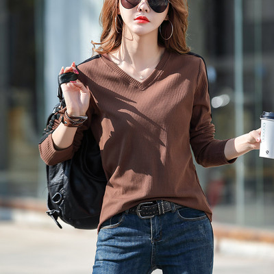 Casual γυναικεία μπλούζα με οβάλ λαιμόκοψη - πολλά χρώματα