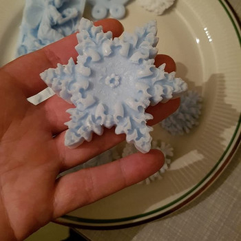 3D силиконова форма за сапун във формата на снежинка Силиконова форма за правене на сапун за свещи Направи си сам