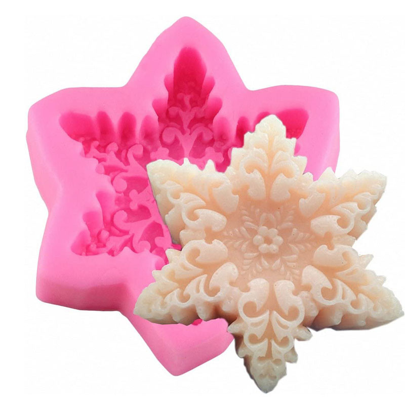 Silikonski kalup za sapun u obliku 3D pahulje Silikonski kalup za rukotvorine za izradu sapuna za svijeće DIY