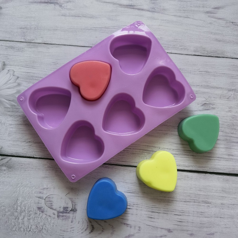 6 cavități Valentine Heart Silicon Sapun Mold DIY Love Sapun Maker Ciocolată Coace Lumânări Mucegai Cadouri Artizanat Decor Home