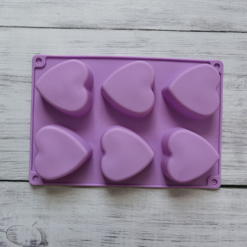 6 cavități Valentine Heart Silicon Sapun Mold DIY Love Sapun Maker Ciocolată Coace Lumânări Mucegai Cadouri Artizanat Decor Home