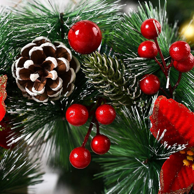 13-tolline jõulupärg välisuksele, Noel 2023 kaunistuseks lillekroon uksele Uudsed vanikud