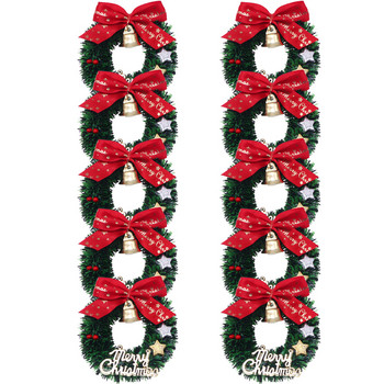 Χριστουγεννιάτικο στεφάνι Μίνι στεφάνια Μικρές μινιατούρες κρεμαστές γιρλάντα Τεχνητές χειροτεχνίες Διακοσμήσεις δέντρων Γιορτινή διακόσμηση Διακόσμηση τοίχου