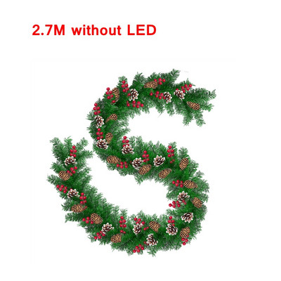 2,7M jõulud LED-rotangist vanik Dekoratiivne roheline jõuluvanik Kunstlik jõulupuu rotangist bänneri kaunistuspärg