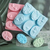 Καλούπι κεριών σιλικόνης με 6 κοιλότητες Οβάλ σχήματος καλούπια σε σχήμα μέλισσας DIY Σπιτικό 3D καλούπι πρωτοτυπίας χειροποίητο σαπούνι