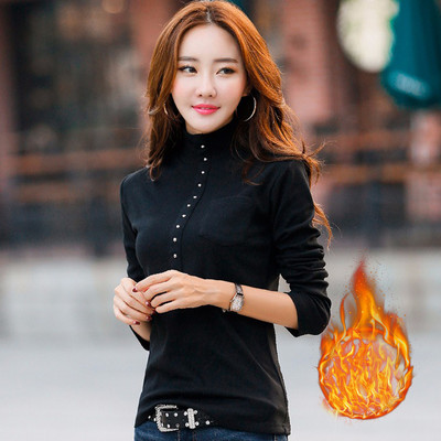 Bluza de dama model nou cu guler inalt si buzunar