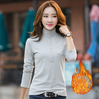 Bluza de dama model nou cu guler inalt si buzunar