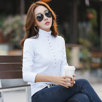 Bluza de dama model nou cu guler inalt si buzunar