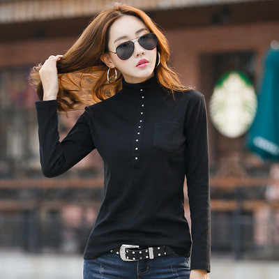 Bluza de dama model nou cu guler inalt si buzunar