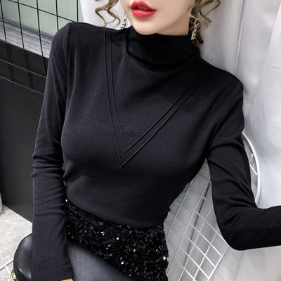 Γυναικεία μοντέρνα μπλούζα - με ψηλό γιακά