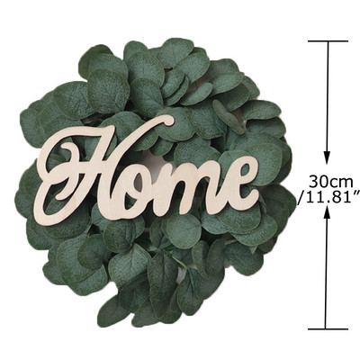 Baltās hortenzijas zaļās lapas Eikalipta vītnes mājas dekors Mākslīgo ziedu vainags kāzu dekorēšanai Ziemassvētku rotājums