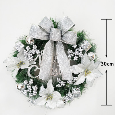 Baltās hortenzijas zaļās lapas Eikalipta vītnes mājas dekors Mākslīgo ziedu vainags kāzu dekorēšanai Ziemassvētku rotājums