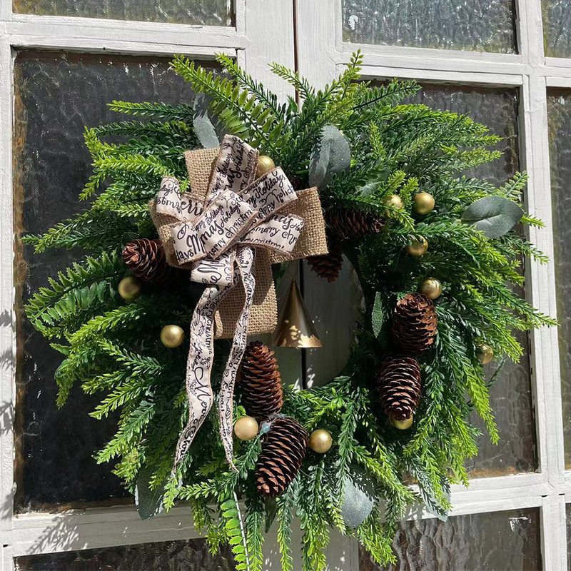 Sügisrotangist jõulumänniokkad Käbikellad Sügisepärg esiukse vanik seina jaoks Kodu Tänupüha kaunistus Ornamendipärg