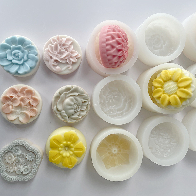 DIY, flori rotunde, săpun lucrat manual, mucegai din silicon, fabricarea săpunului, tavă de gheață, rășină pentru copt, lumânări, cadouri, furnituri pentru artizanat, decorațiuni pentru acasă