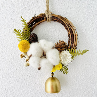 Χριστουγεννιάτικο αποκλειστικό στεφάνι από αποξηραμένα λουλούδια μπαστούνι διακόσμηση αιώνιο λουλούδι στεφάνι χειροποίητο χειροποίητο μενταγιόν