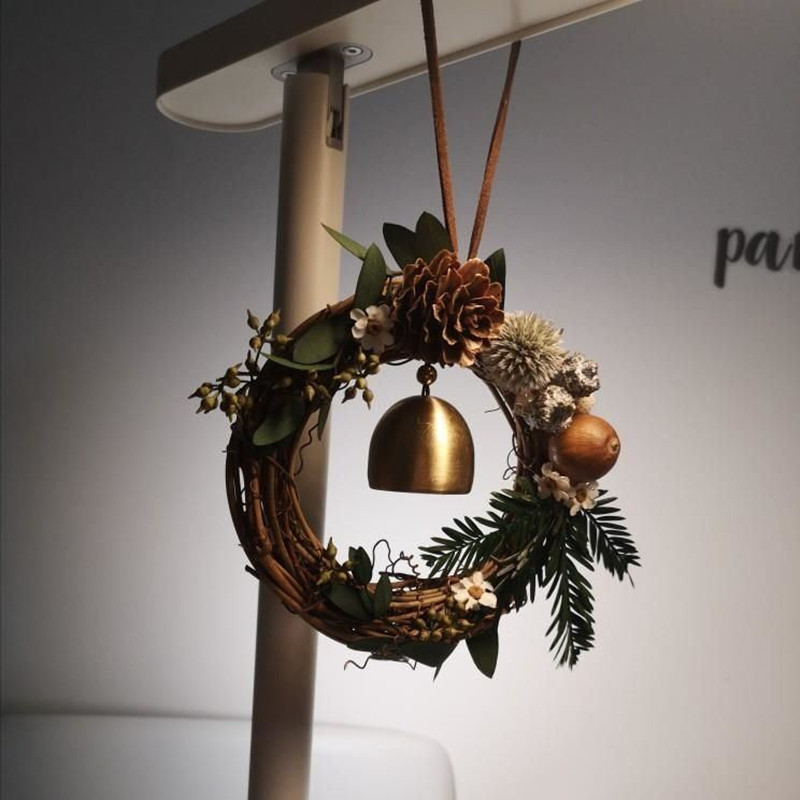 Χριστουγεννιάτικο αποκλειστικό στεφάνι από αποξηραμένα λουλούδια μπαστούνι διακόσμηση αιώνιο λουλούδι στεφάνι χειροποίητο χειροποίητο μενταγιόν