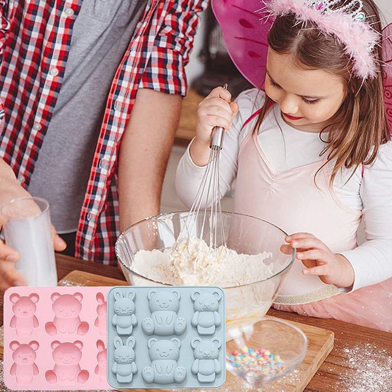 1 pakk silikoonist kummikaru vorme, šokolaadivorme – tehke suuri kommi- ja tarretiskarusid; tarretis, želatiin, šokolaad, seep, jäävormid