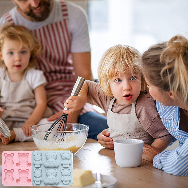 1 pakk silikoonist kummikaru vorme, šokolaadivorme – tehke suuri kommi- ja tarretiskarusid; tarretis, želatiin, šokolaad, seep, jäävormid