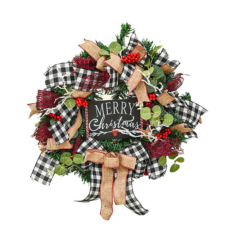 Τεχνητό χριστουγεννιάτικο στεφάνι Πολύχρωμο Όμορφο στεφάνι πόρτας τοίχου για πάρτι μπροστινής πόρτας Χριστουγεννιάτικες διακοσμήσεις σπιτιού