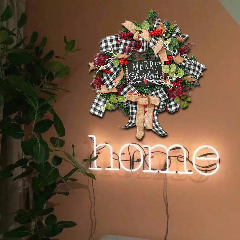 Τεχνητό χριστουγεννιάτικο στεφάνι Πολύχρωμο Όμορφο στεφάνι πόρτας τοίχου για πάρτι μπροστινής πόρτας Χριστουγεννιάτικες διακοσμήσεις σπιτιού