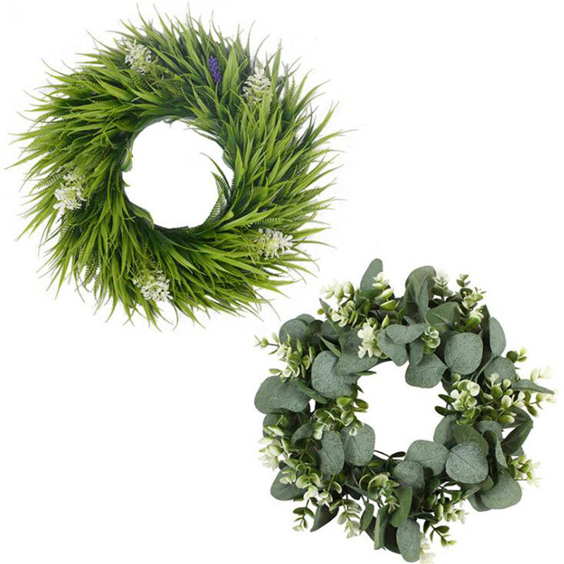 Coroană de Crăciun, frunze de eucalipt, verde artificială